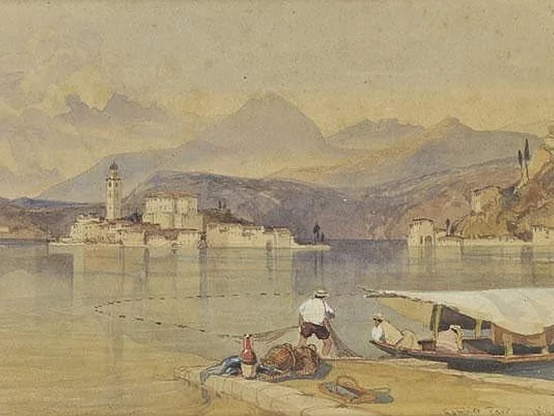 1816-Thomas Gambier Parry - Paesaggio lacustre italiano, 1846
